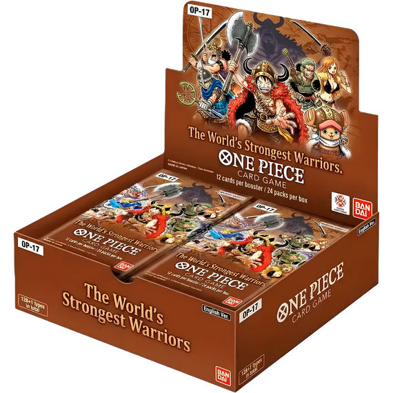 One Piece TCG : OP-17 The World's Strongest Warriors - Factory Sealed Booster Box - English Edition — factory sealed, shown in original packaging